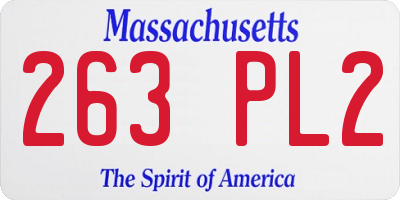 MA license plate 263PL2