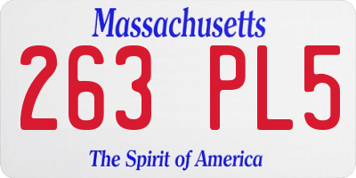 MA license plate 263PL5