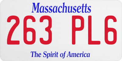 MA license plate 263PL6