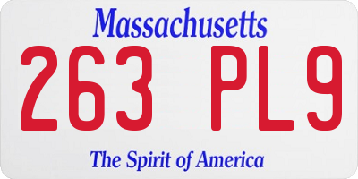 MA license plate 263PL9