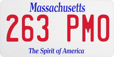 MA license plate 263PM0