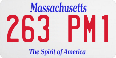 MA license plate 263PM1