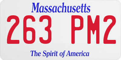 MA license plate 263PM2