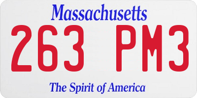 MA license plate 263PM3