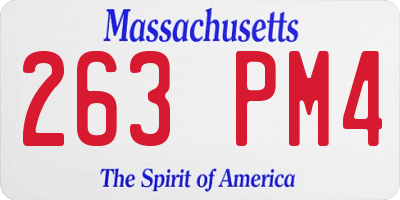 MA license plate 263PM4