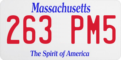 MA license plate 263PM5