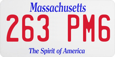 MA license plate 263PM6