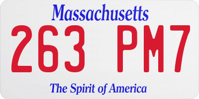 MA license plate 263PM7