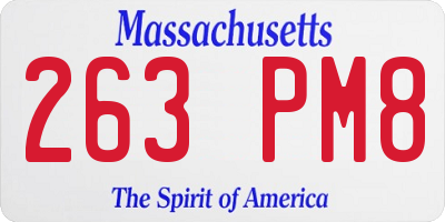 MA license plate 263PM8