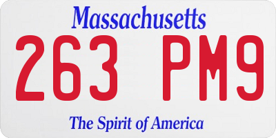 MA license plate 263PM9