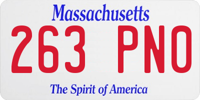 MA license plate 263PN0
