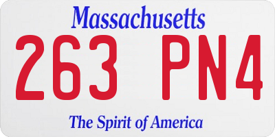 MA license plate 263PN4