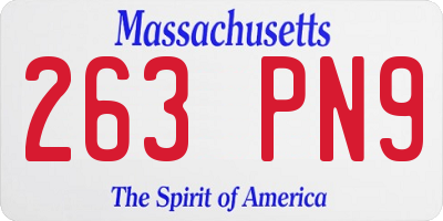 MA license plate 263PN9