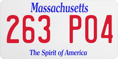 MA license plate 263PO4
