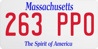 MA license plate 263PP0
