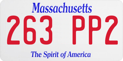 MA license plate 263PP2