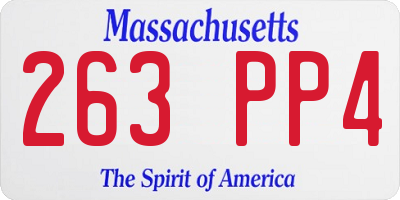 MA license plate 263PP4