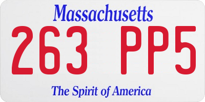 MA license plate 263PP5