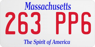 MA license plate 263PP6