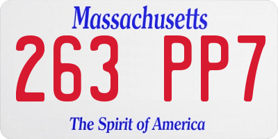 MA license plate 263PP7