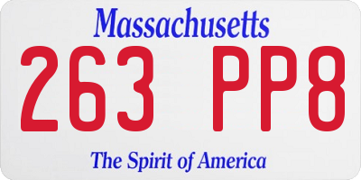 MA license plate 263PP8