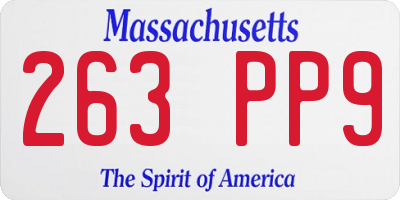 MA license plate 263PP9