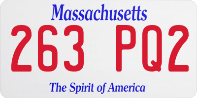 MA license plate 263PQ2