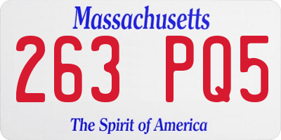 MA license plate 263PQ5