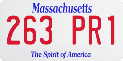 MA license plate 263PR1