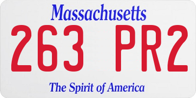 MA license plate 263PR2