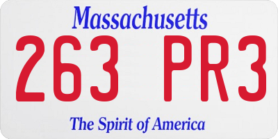 MA license plate 263PR3