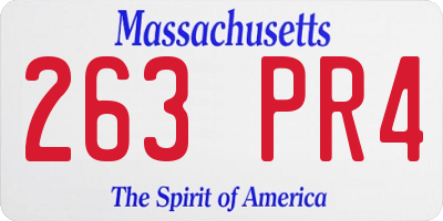 MA license plate 263PR4