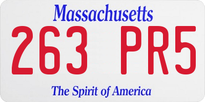 MA license plate 263PR5