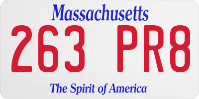 MA license plate 263PR8