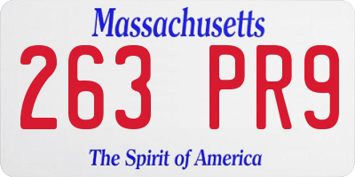MA license plate 263PR9