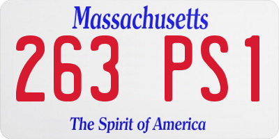 MA license plate 263PS1