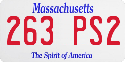 MA license plate 263PS2