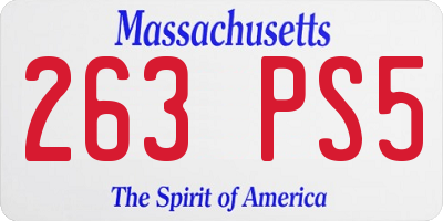 MA license plate 263PS5