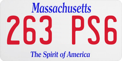 MA license plate 263PS6