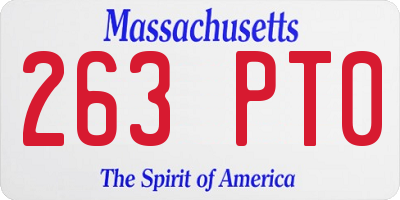MA license plate 263PT0