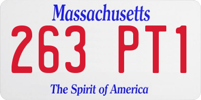 MA license plate 263PT1