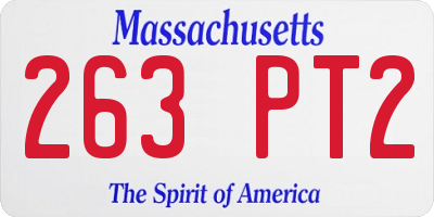 MA license plate 263PT2
