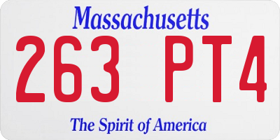 MA license plate 263PT4