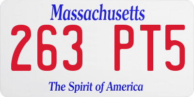 MA license plate 263PT5