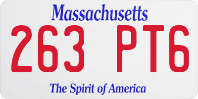 MA license plate 263PT6