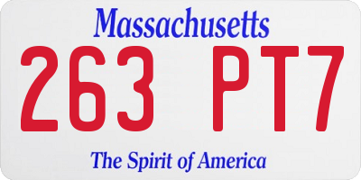 MA license plate 263PT7