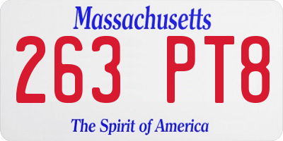 MA license plate 263PT8