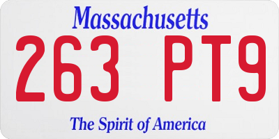 MA license plate 263PT9