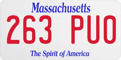 MA license plate 263PU0