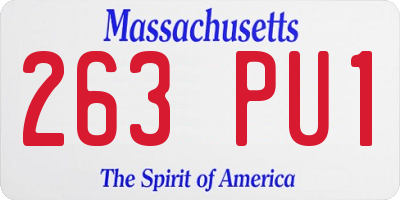 MA license plate 263PU1